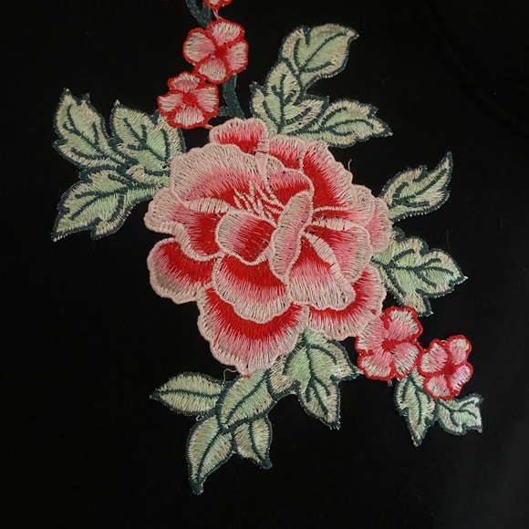 H&M Black Hoodie with Floral Embroidery - Picture 3 of 3